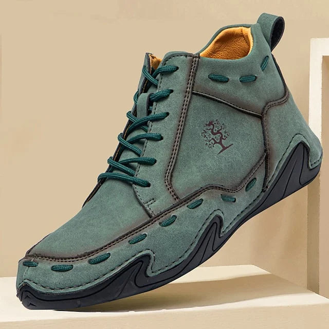 Herrsneakers – Skinn – Stötdämpande Greppsula – Snörning – Halvhög Ankelstöd