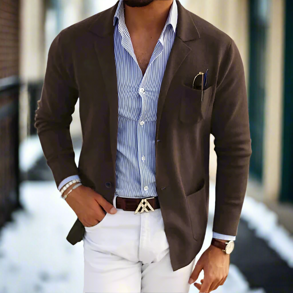 Herr Kavaj - Slim Fit - Enkelknäppt med Notch-slag - Elegant & Stilren