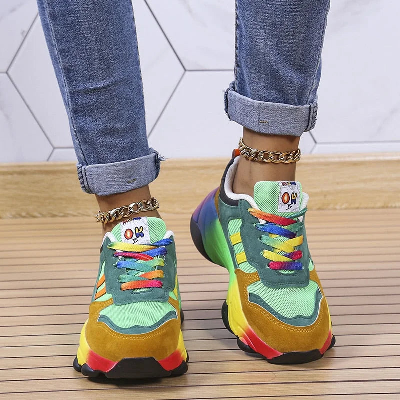 Dam Sneakers – Andningsbart Mesh – Låg Modell – Vadderad Komfort – Fritidsskor