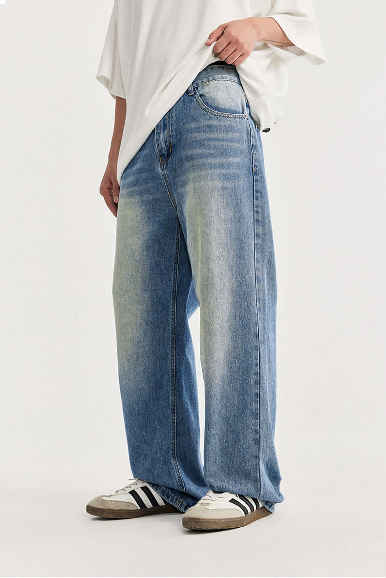 Herrjeans – Avslappnad Passform – Vida Ben – Bomullsdenim – Fullängd Vardagsstil