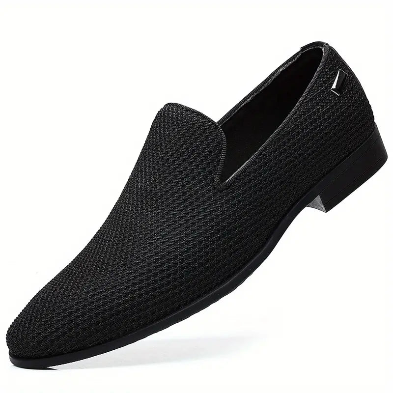 Herr Slip-on Skor - Läderimitation - Elastiska Paneler - Gummisula - Bekväm Casual
