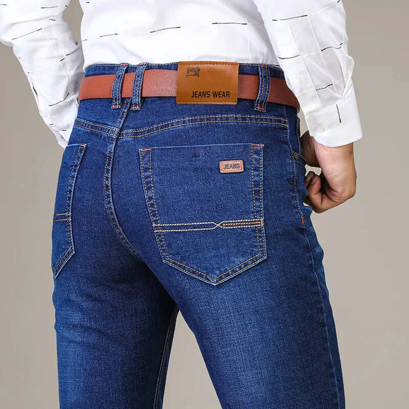 Herrjeans – Slim Fit Stretchdenim – Klassisk Design – Fullängd Smart Casual