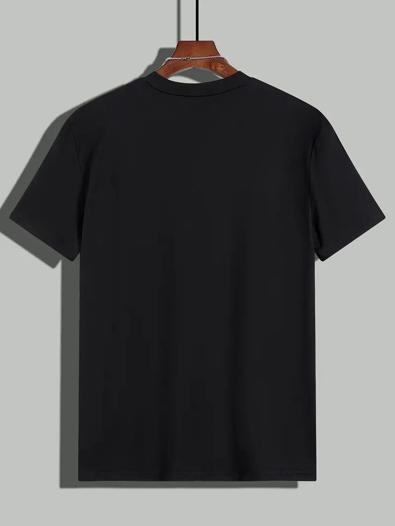 Herr T-shirt - Färgblock Design - Regular Fit - Kortärmad - Rund Hals