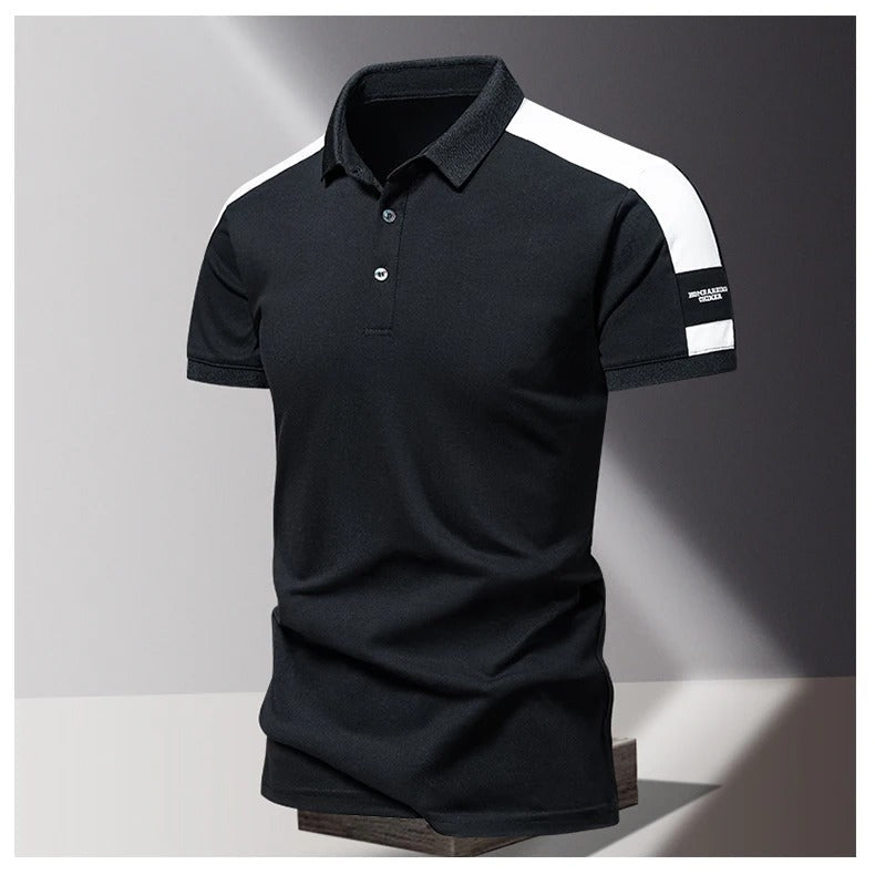 Herrpikétröja – Slim Fit – Kort Ärm – Andningsbar Mix – Modern Smart Stil