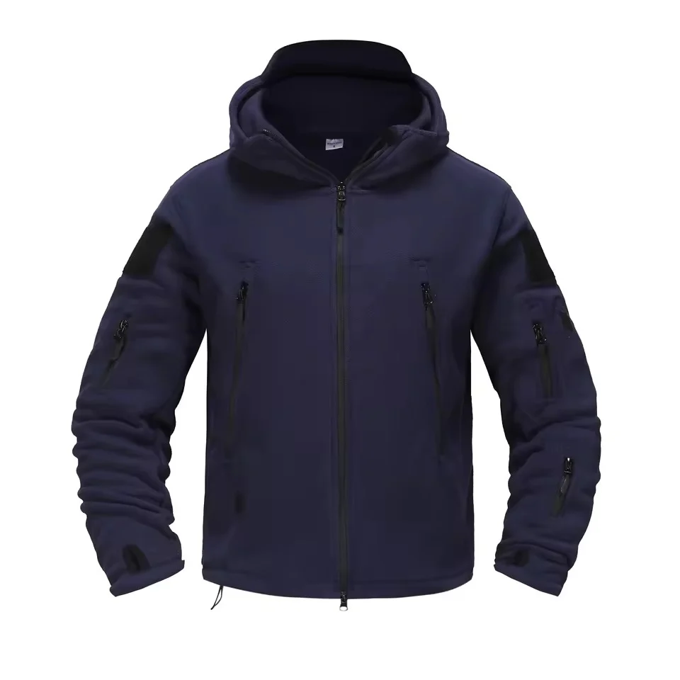 Herrjacka Fleece – Regular Fit – Huva – Hel Dragkedja – Fickor Med Dragkedja