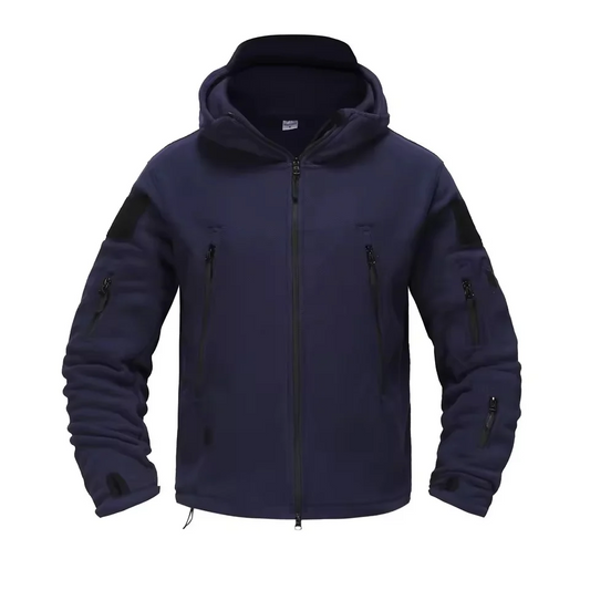 Herrjacka Fleece – Regular Fit – Huva – Hel Dragkedja – Fickor Med Dragkedja