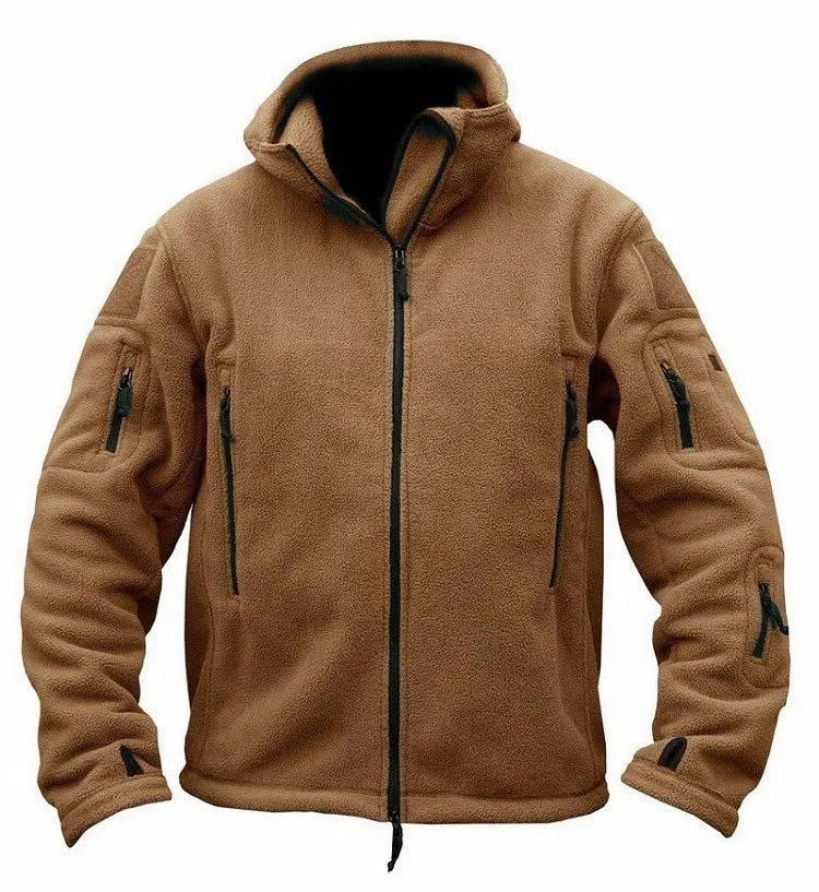 Herrjacka Fleece – Regular Fit – Huva – Hel Dragkedja – Fickor Med Dragkedja