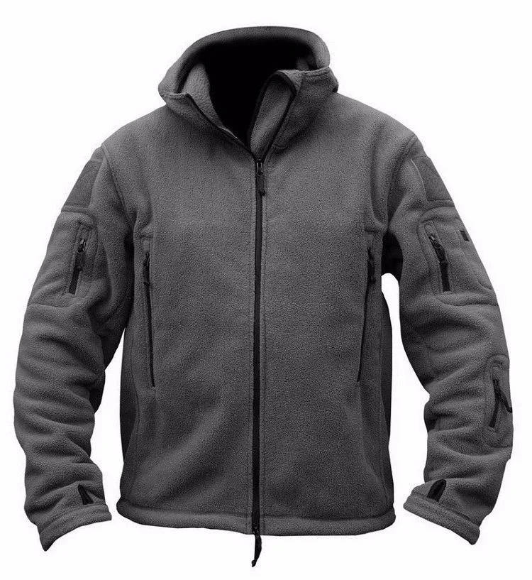 Herrjacka Fleece – Regular Fit – Huva – Hel Dragkedja – Fickor Med Dragkedja