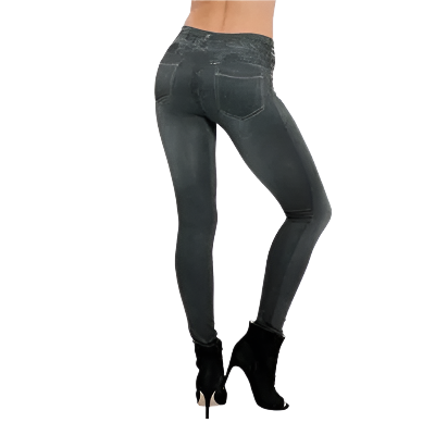 Dam Jeggings - Stretchig Denimlook - Tight Passform - Bekväm Midja - Ankelängd