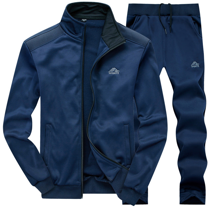 Herr Tracksuit – Mjuk Stickad – Standard Passform – Hel dDragkedja – Jogger Byxor