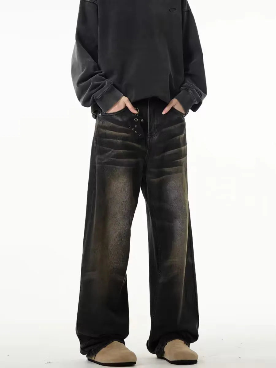 Herr Jeans – Extra Baggy Passform – Vintage Washed Denim – Avslappnad Streetwear