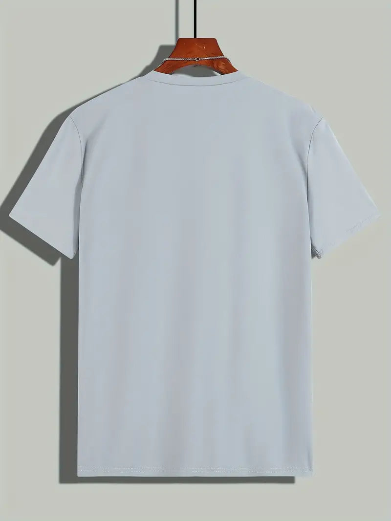 Herr T-shirt - Färgblock Design - Regular Fit - Kortärmad - Rund Hals