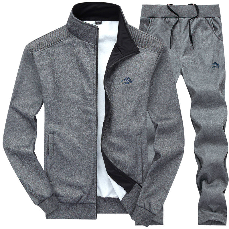 Herr Tracksuit – Mjuk Stickad – Standard Passform – Hel dDragkedja – Jogger Byxor