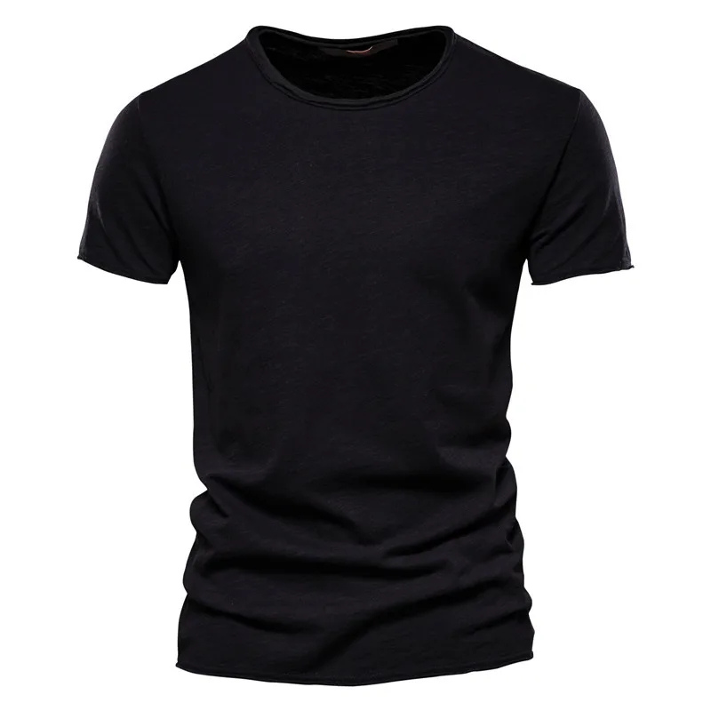 Herr T-shirt – Slim Fit – Kort Ärm – Rund Hals – Andningsbart Tyg – Minimalistisk Stil