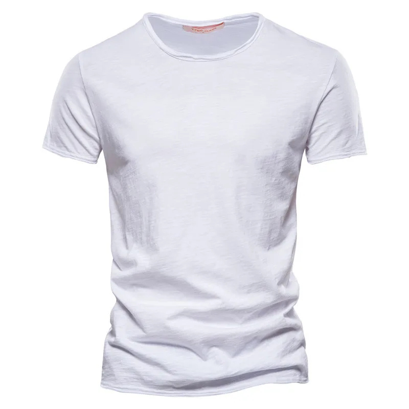 Herr T-shirt – Slim Fit – Kort Ärm – Rund Hals – Andningsbart Tyg – Minimalistisk Stil