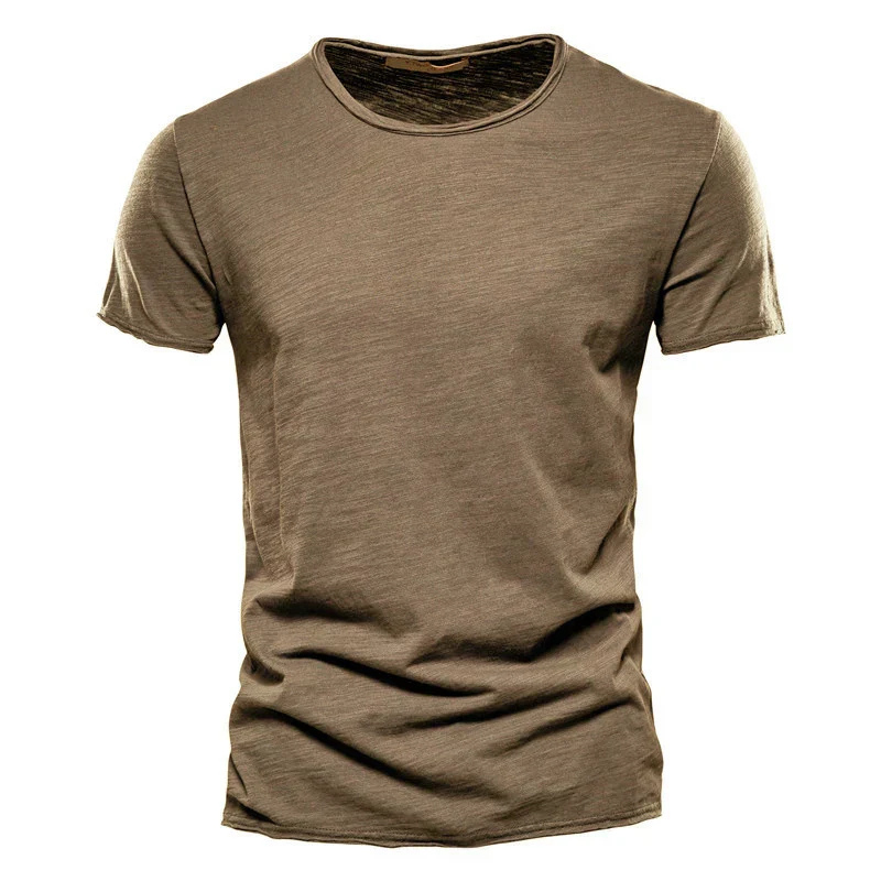 Herr T-shirt – Slim Fit – Kort Ärm – Rund Hals – Andningsbart Tyg – Minimalistisk Stil