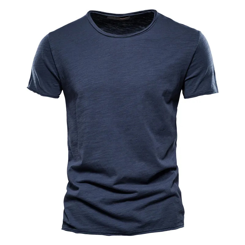 Herr T-shirt – Slim Fit – Kort Ärm – Rund Hals – Andningsbart Tyg – Minimalistisk Stil