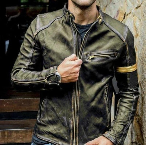 Herr Bombar Jacka – Slim Fit – Skinnlook – Dragkedja – Ärmdetalj – Bröstficka