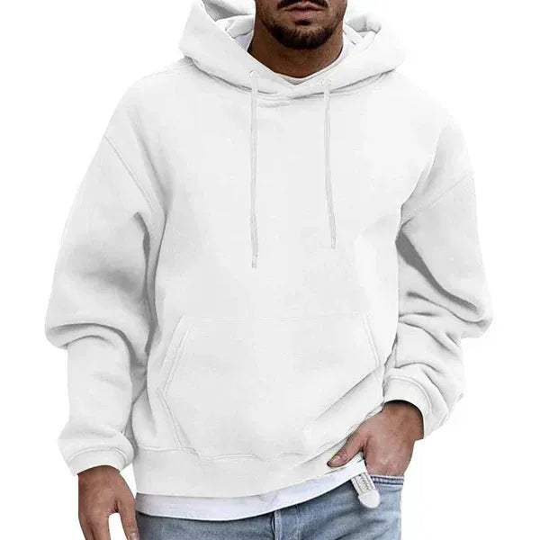 Herrhoodie – Oversized Passform – Mjuk Bomullskänsla – Känguruficka – Huva med Dragsko