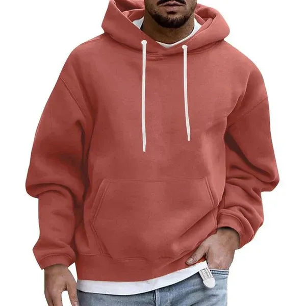 Herrhoodie – Oversized Passform – Mjuk Bomullskänsla – Känguruficka – Huva med Dragsko