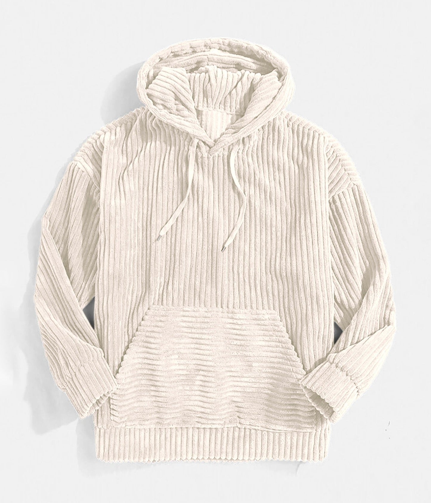 Herrhoodie – Oversize avslappnad passform – Manchestertyg – Känguruficka – Muddar