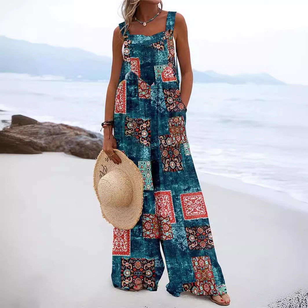 Dam Jumpsuit – Avslappnad Passform – Vida Ben – Ärmlös – Knappband – Bomull
