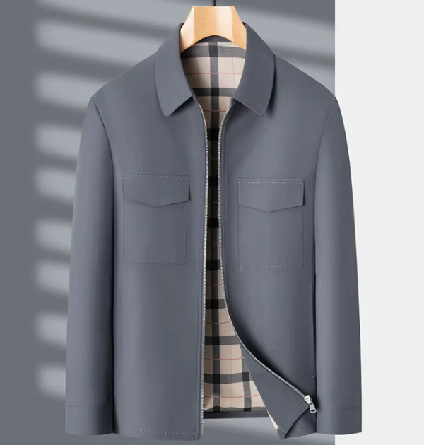 Herrjacka – Slim Fit – Skräddarsydd Passform – Dragkedja – Bröstfickor med Flik