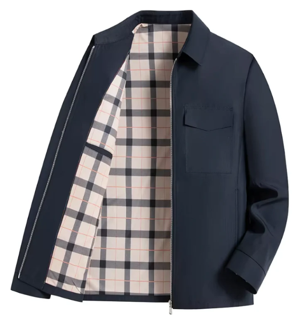 Herrjacka – Slim Fit – Skräddarsydd Passform – Dragkedja – Bröstfickor med Flik