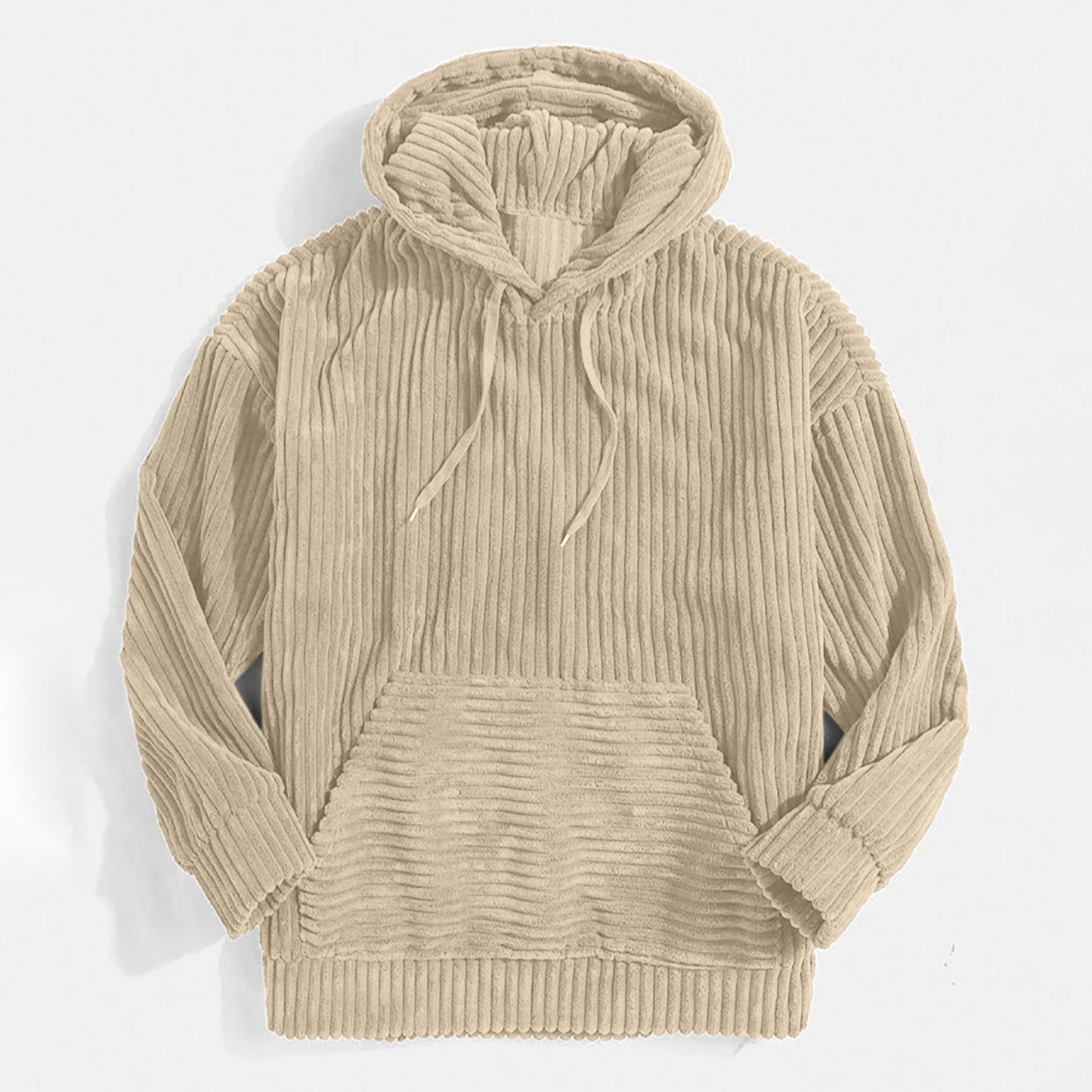 Herrhoodie – Oversize avslappnad passform – Manchestertyg – Känguruficka – Muddar