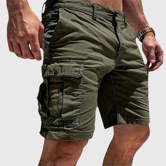 Herr cargoshorts – avslappnad passform – bomull – sidfickor – knälång casual stil