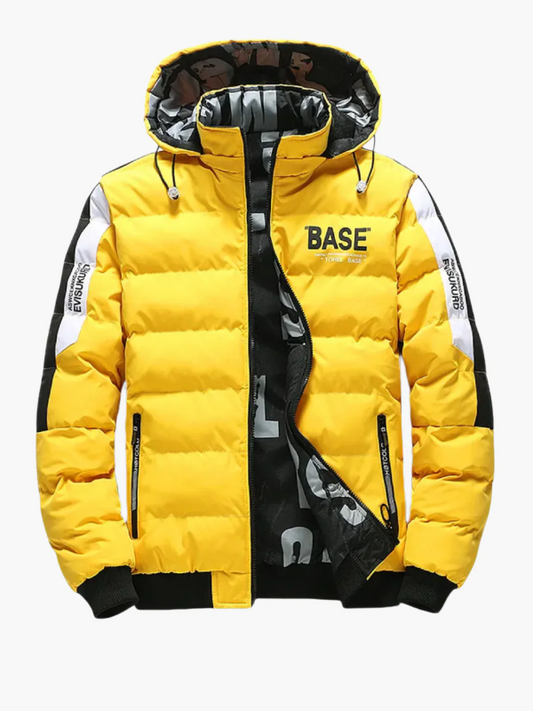 Herrjacka Puffer – Regelbunden Passform – Quiltad Design – Huva med Dragsko
