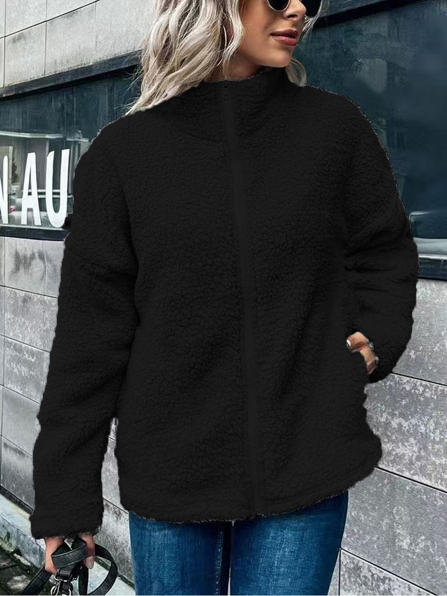 Dam Jacka Fleece – Oversize Passform – Ståkrage – Lång ärm – Ullmix varm Modell