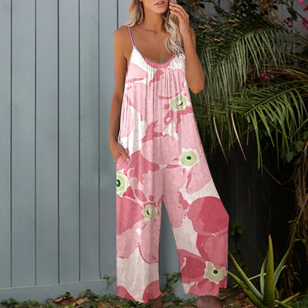 Dam Jumpsuit – Avslappnad Passform – Vida Ben – Spagettiband – Bomullskänsla