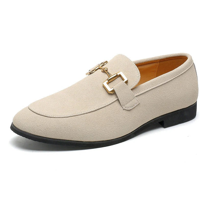 Herrloafers – Sammetstextur – Slip-on Modell – Metallspänne – Formell Design