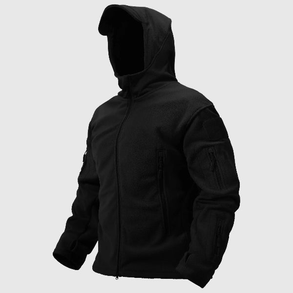 Herrjacka – Värmeisolerande Fleece – Figursydd Passform – Huva – Dragkedja – Flera Fickor