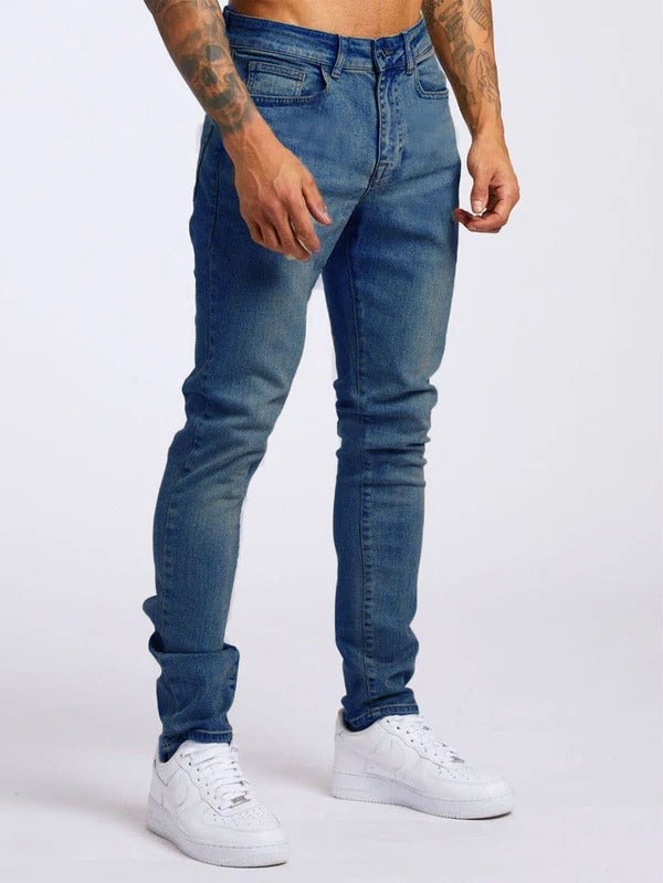 Herrjeans – Slim Fit – Stretchdenim – Femficksmodell – Hellång