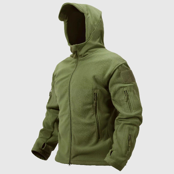 Herrjacka – Värmeisolerande Fleece – Figursydd Passform – Huva – Dragkedja – Flera Fickor