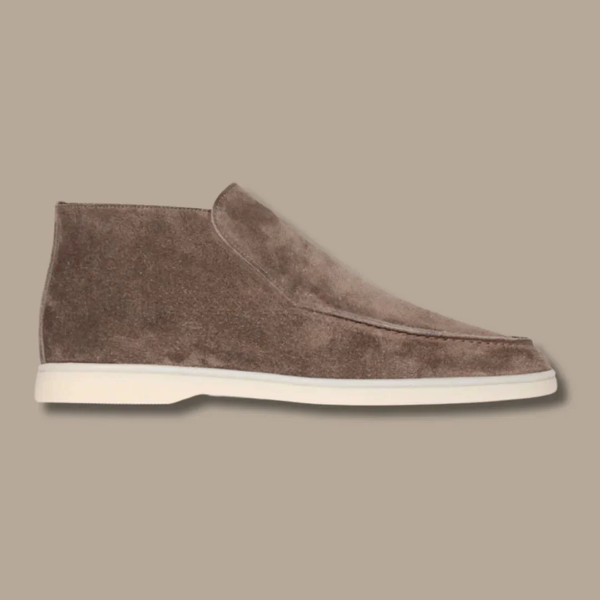 Herrloafers – Ankelmodell – Mjuk mocka – Slip-on – Elegant smal passform
