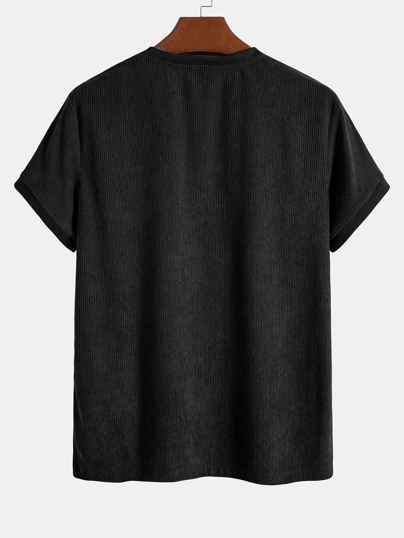 Unisex T-shirt - Finribbad Bomull - Rundhals - Kortärmad - Avslappnad Passform