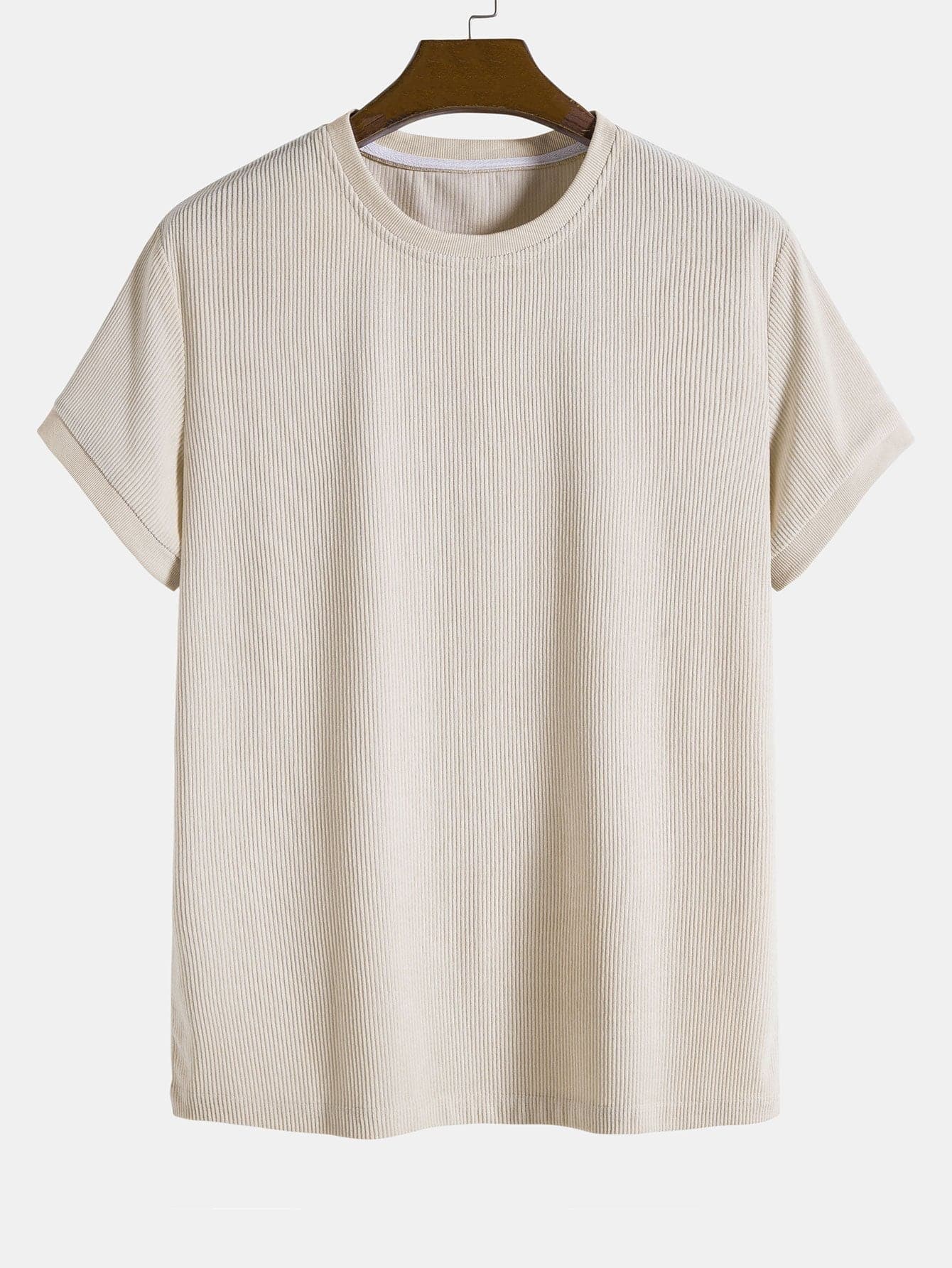 Unisex T-shirt - Finribbad Bomull - Rundhals - Kortärmad - Avslappnad Passform