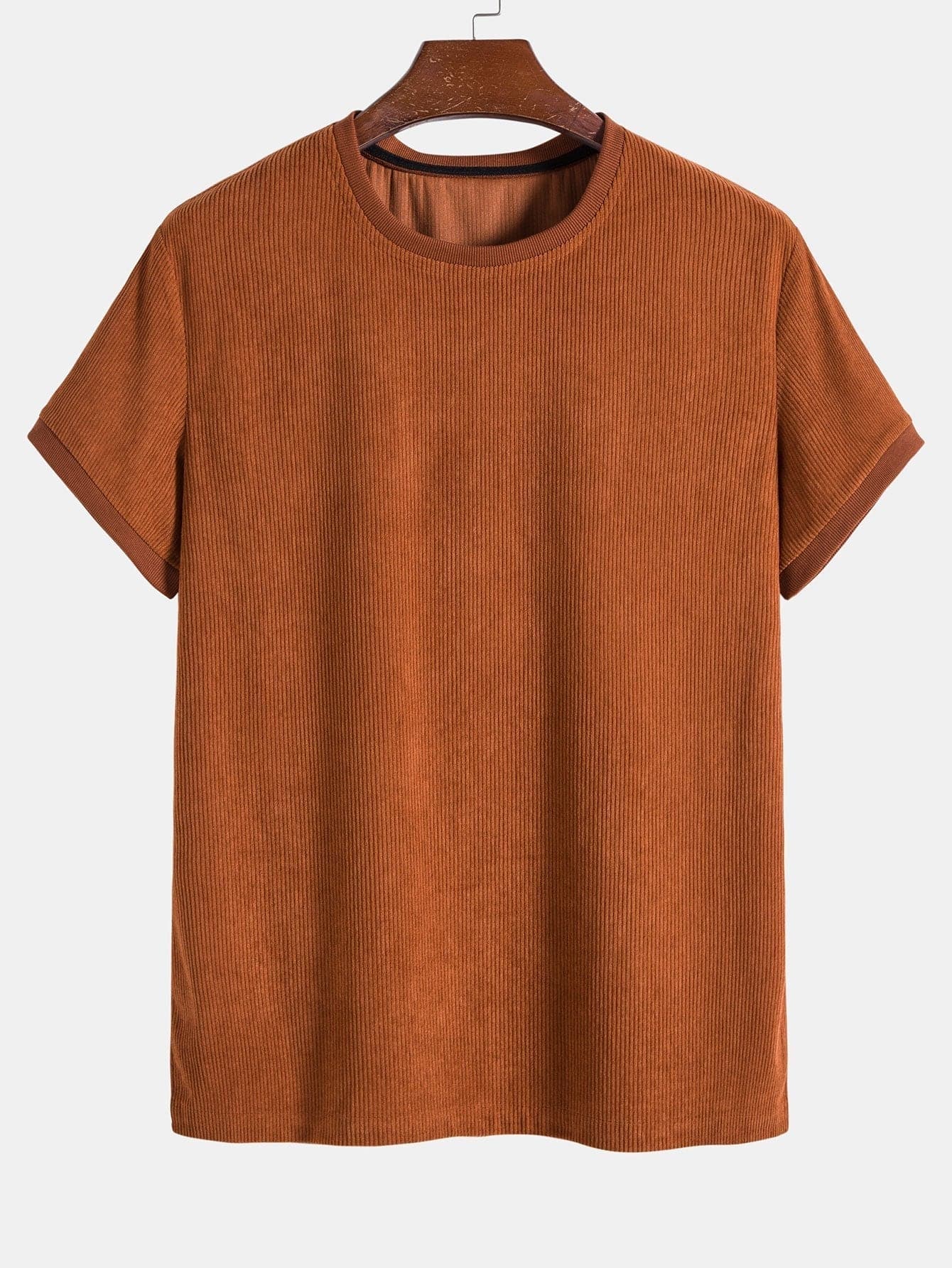 Unisex T-shirt - Finribbad Bomull - Rundhals - Kortärmad - Avslappnad Passform