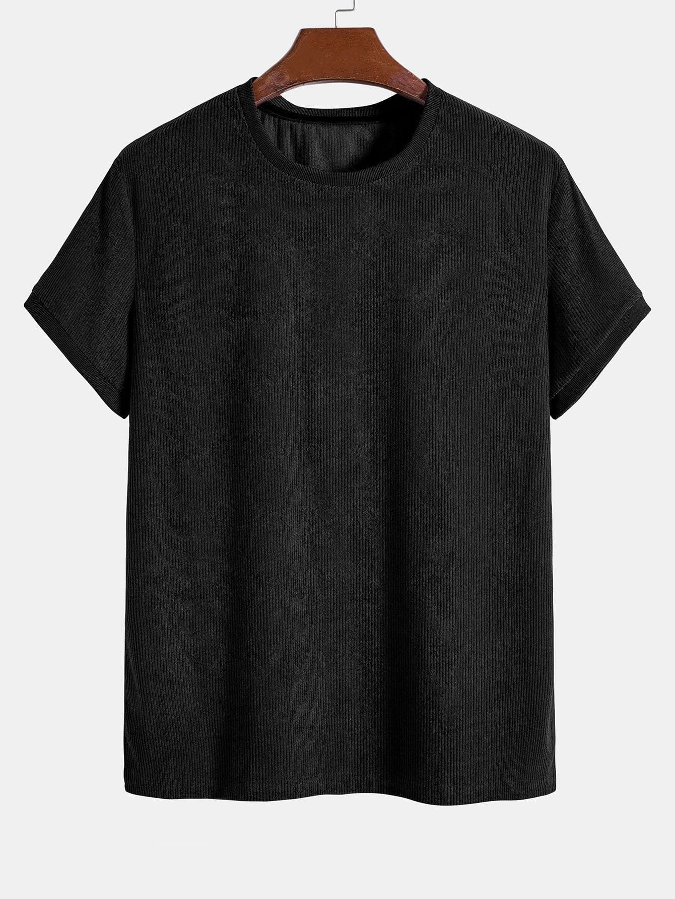 Unisex T-shirt - Finribbad Bomull - Rundhals - Kortärmad - Avslappnad Passform