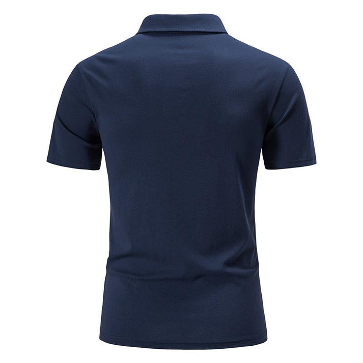 Herr Pikétröja - Broderad Design - Kortärmad - Bekväm och Andas