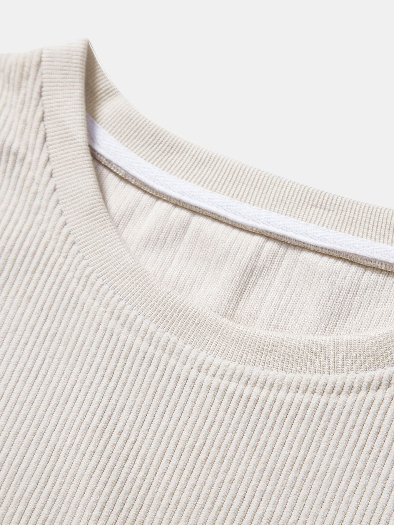 Unisex T-shirt - Finribbad Bomull - Rundhals - Kortärmad - Avslappnad Passform