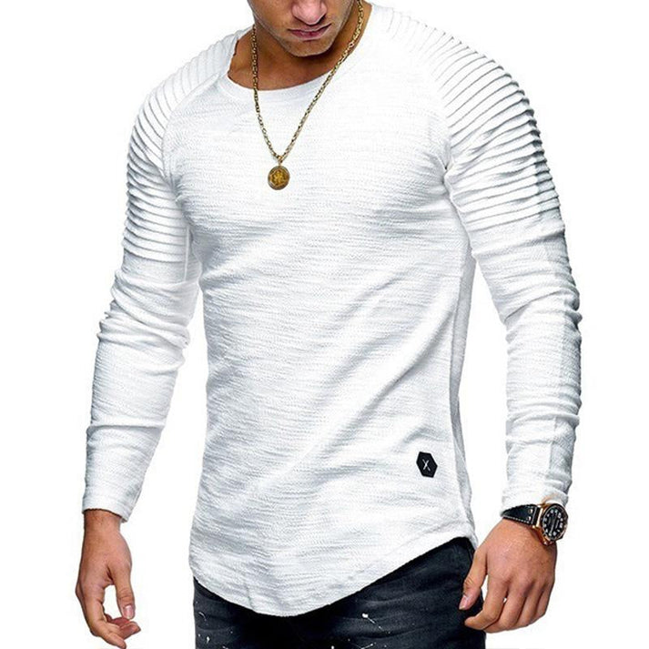 Herr Tröja - Slim Fit - Långärmad Med Rund Hals - Stilren och Modern Design