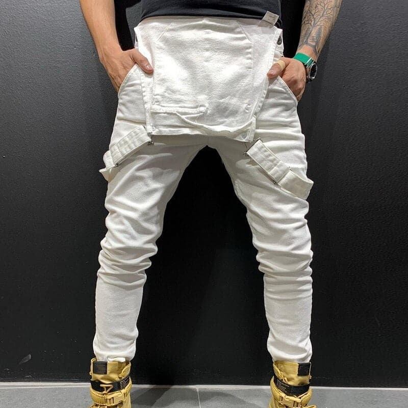 Herr hängselbyxa - Justerbara axelband - Slim Fit - Flera Fickor - Bekvämt & Slitstarkt