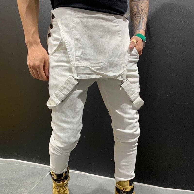 Herr hängselbyxa - Justerbara axelband - Slim Fit - Flera Fickor - Bekvämt & Slitstarkt