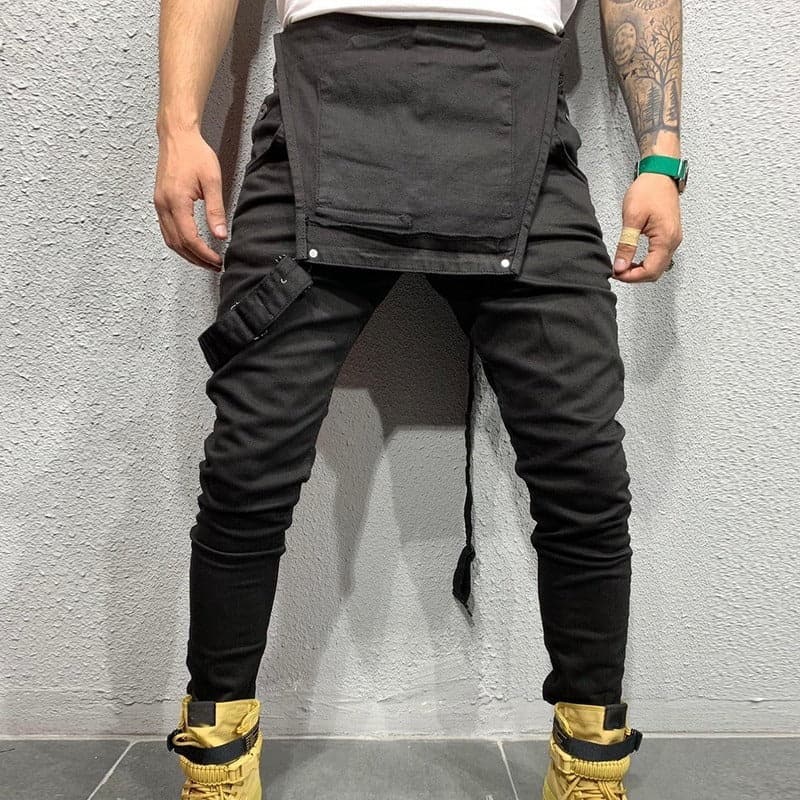 Herr hängselbyxa - Justerbara axelband - Slim Fit - Flera Fickor - Bekvämt & Slitstarkt