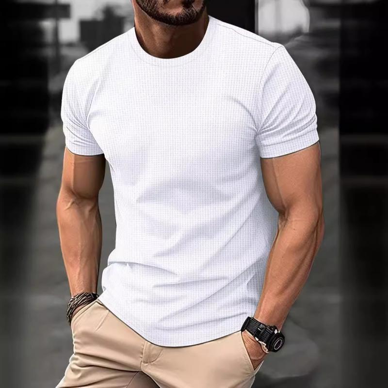 Herr T-shirt – Slim Fit – Kort ärm – Andningsbar stretch – Minimalistisk stil
