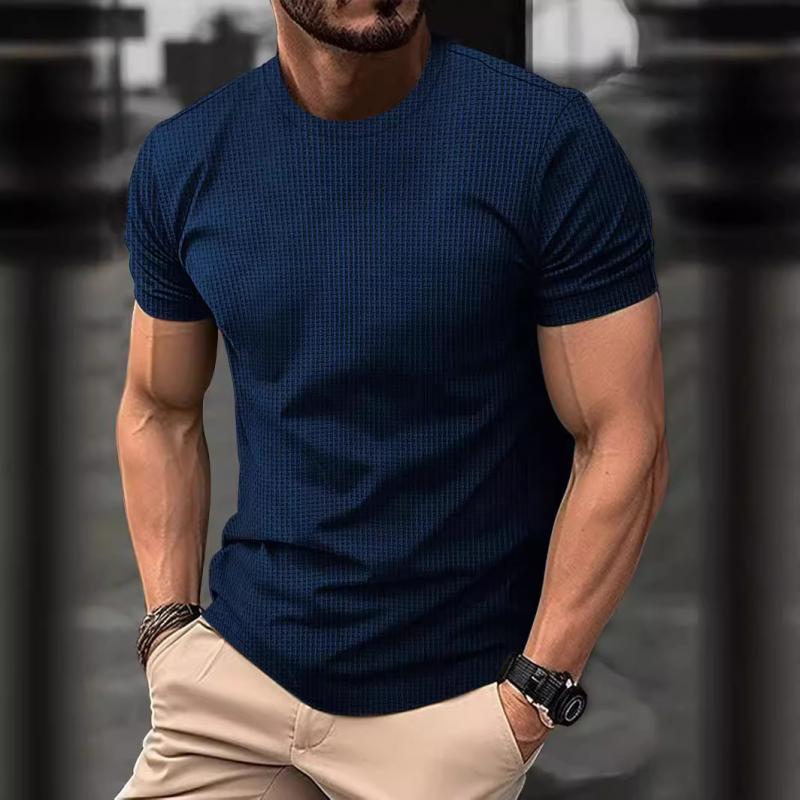 Herr T-shirt – Slim Fit – Kort ärm – Andningsbar stretch – Minimalistisk stil
